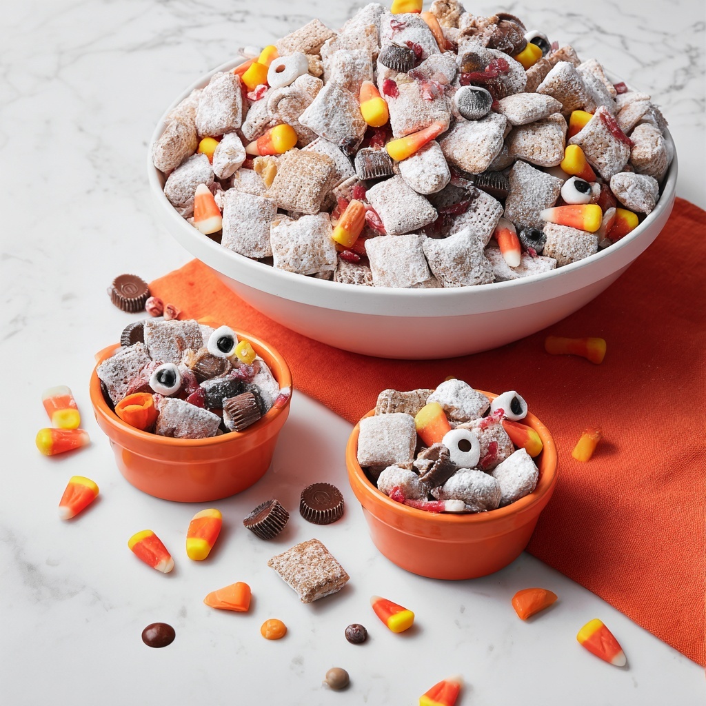 Halloween Muddy Buddies Snack Mix Recipe - Recipe Image