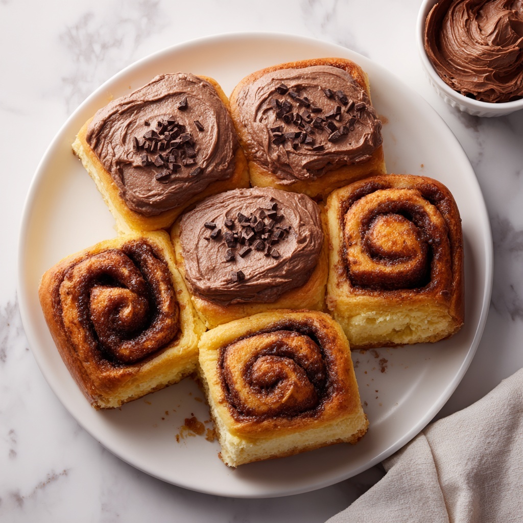 From Scratch Cinnamon Rolls with Chocolate and Cream Cheese Frosting Recipe - Recipe Image