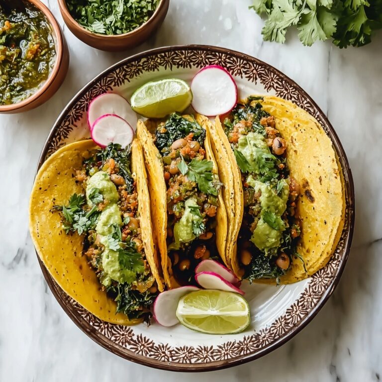 Bold Smoky Beans & Greens Tacos with Zesty Aji Verde