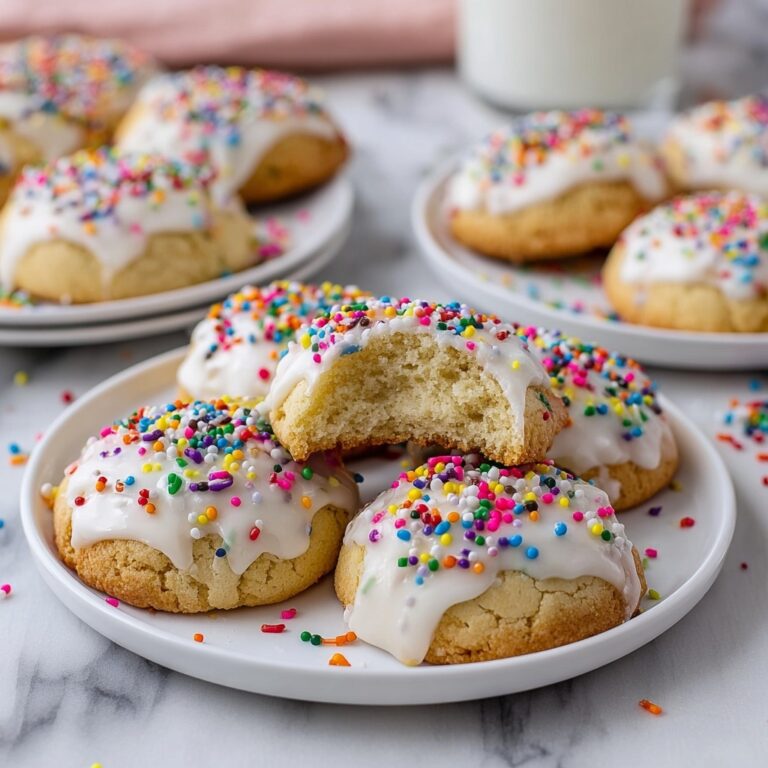 Italian Sugar Cookies with Almond Glaze and Rainbow Sprinkles Recipe