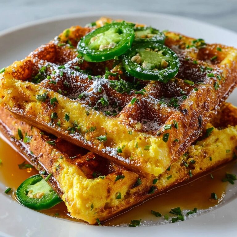 Cheddar Jalapeño Cornbread Waffles: Crispy & Cheesy Bliss! Recipe