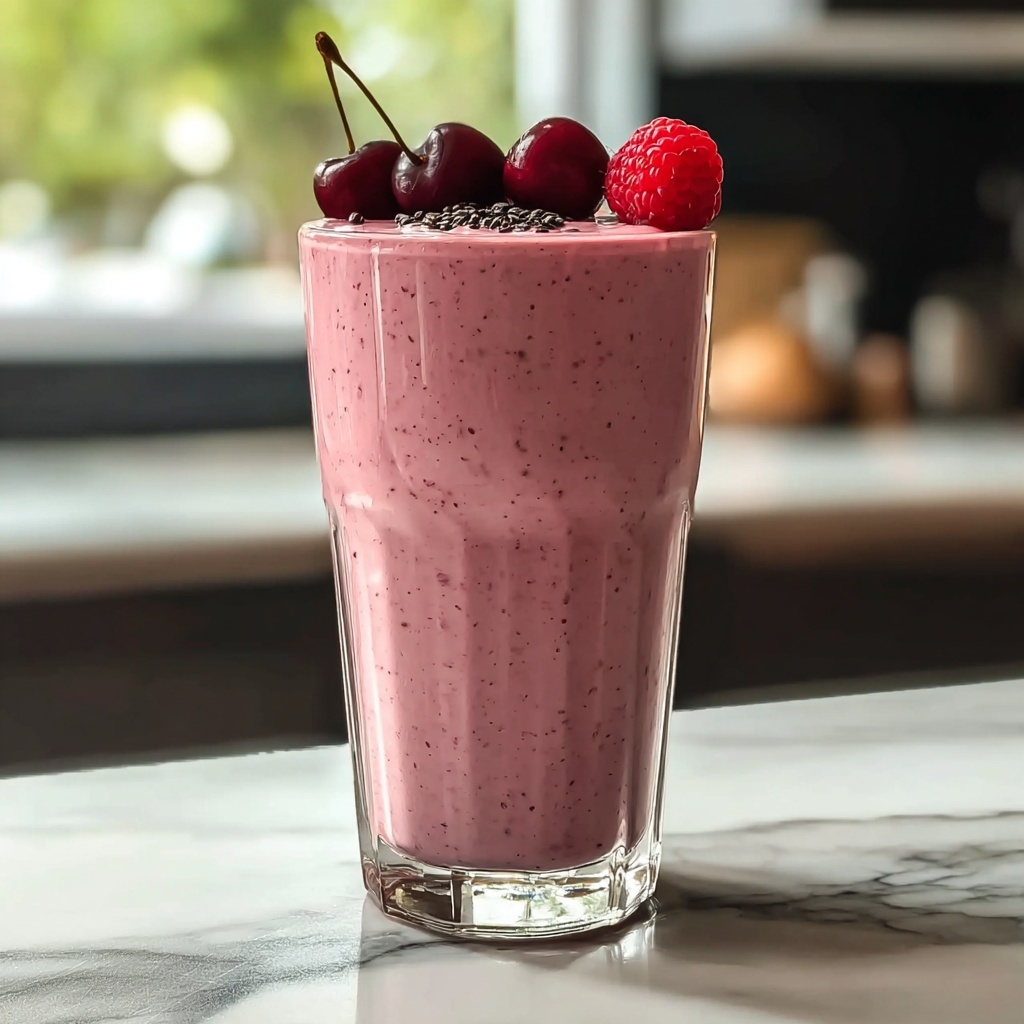 Delicious Cherry Smoothie for Quick Gut Health Boost Recipe - Recipe Image