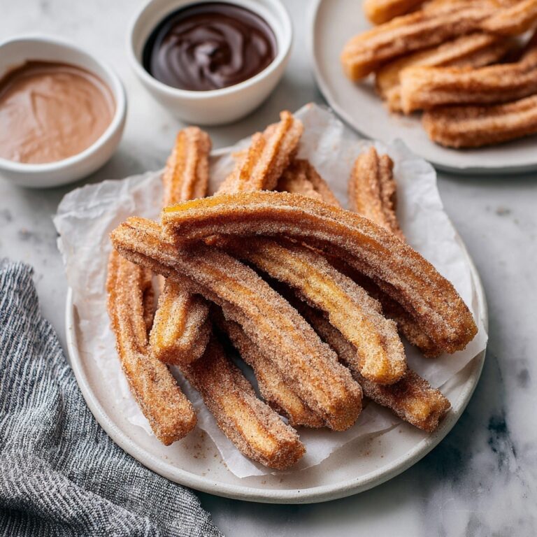 Classic Cinnamon Sugar Churros with Dulce de Leche and Chocolate Sauces Recipe
