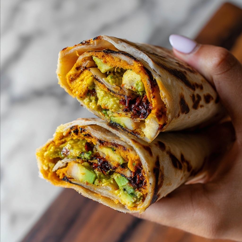 Scallion Pancake with Egg and Spinach Wrap Recipe - Recipe Image