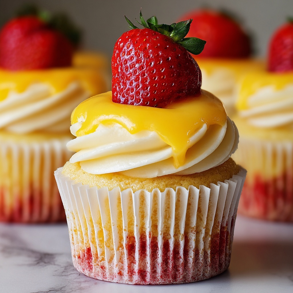 Strawberry Mango Cupcakes with Mango Buttercream Recipe - Recipe Image