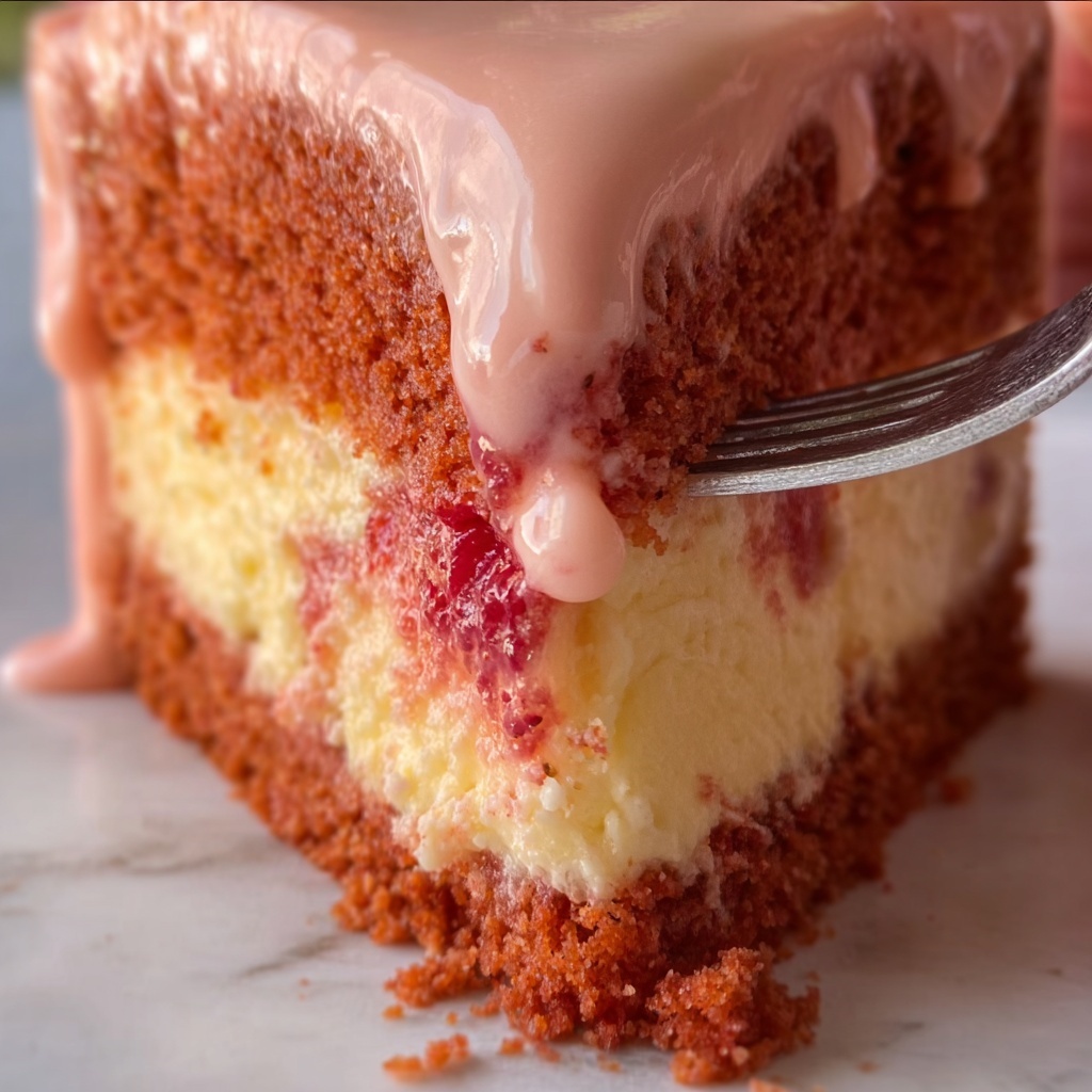 Strawberry Honeybun Cake with Strawberry Cream Icing Recipe - Recipe Image