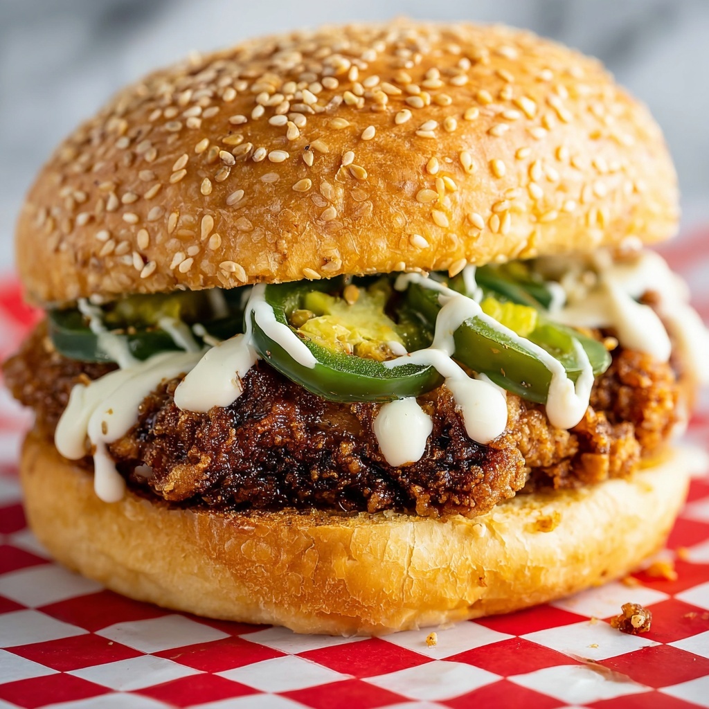 Jalapeno Honey Drenched Crispy Fried Chicken Sandwich Recipe - Recipe Image