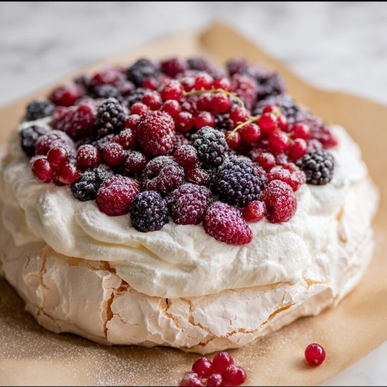 Berry Pavlova with Lemon Whipped Cream Recipe
