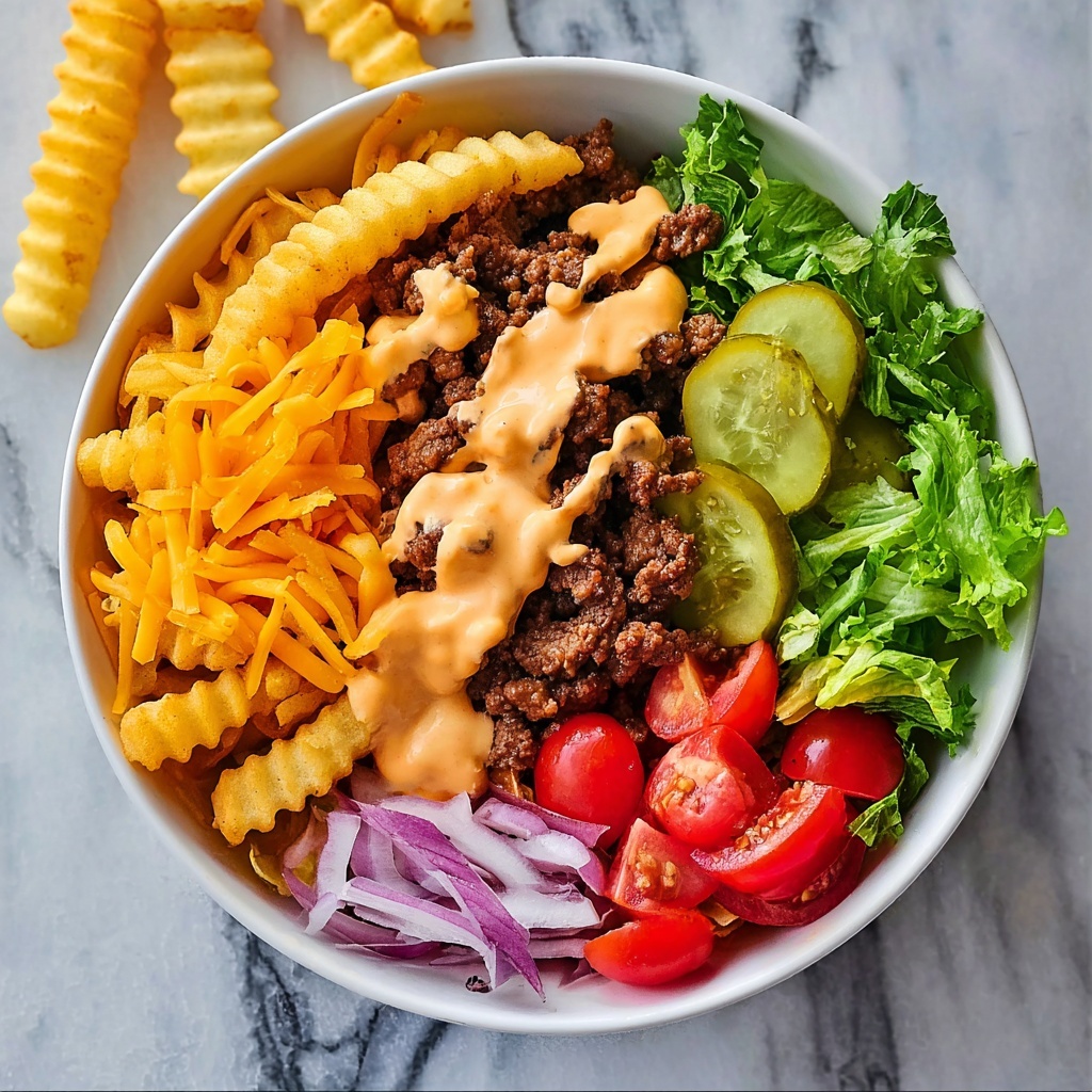 Cheeseburger Bowls with Copycat Big Mac Sauce - Recipe Image