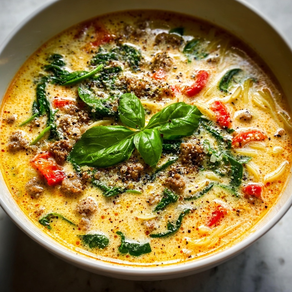 Delicious Parmesan Beef Sausage Ditalini Soup Recipe - Recipe Image