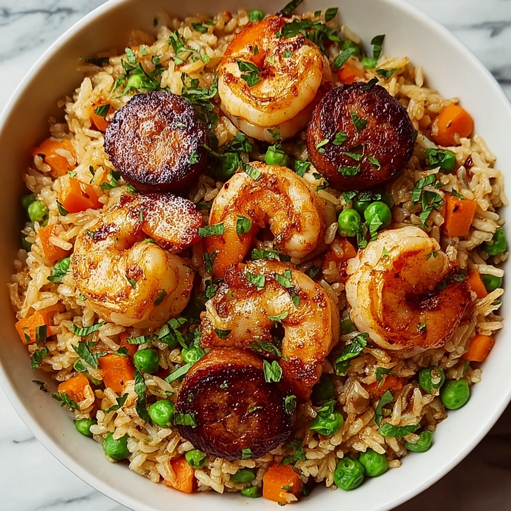 Sausage, Shrimp, and Rice Skillet Recipe - Recipe Image