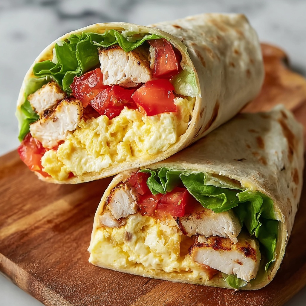 Protein-Packed Chicken Club Egg White Wrap for Healthy Lunch Recipe - Recipe Image