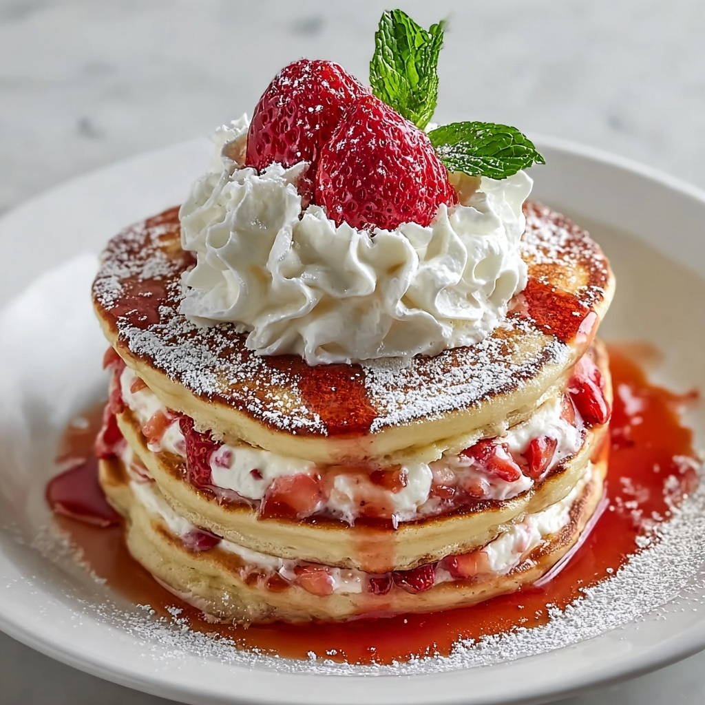 Fluffy Strawberry Cheesecake Pancakes Recipe - Recipe Image