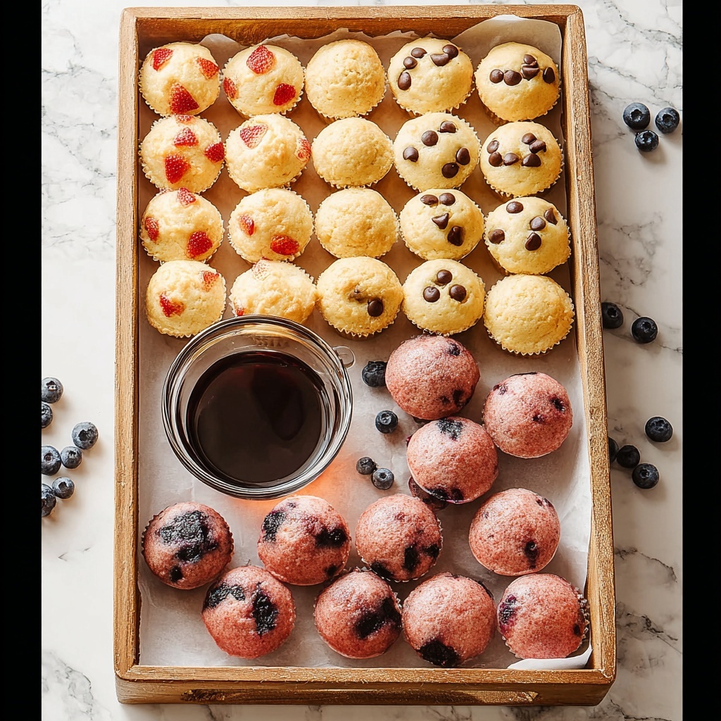 Mini Pancake Muffins with Optional Fruit and Chocolate Toppings Recipe - Recipe Image