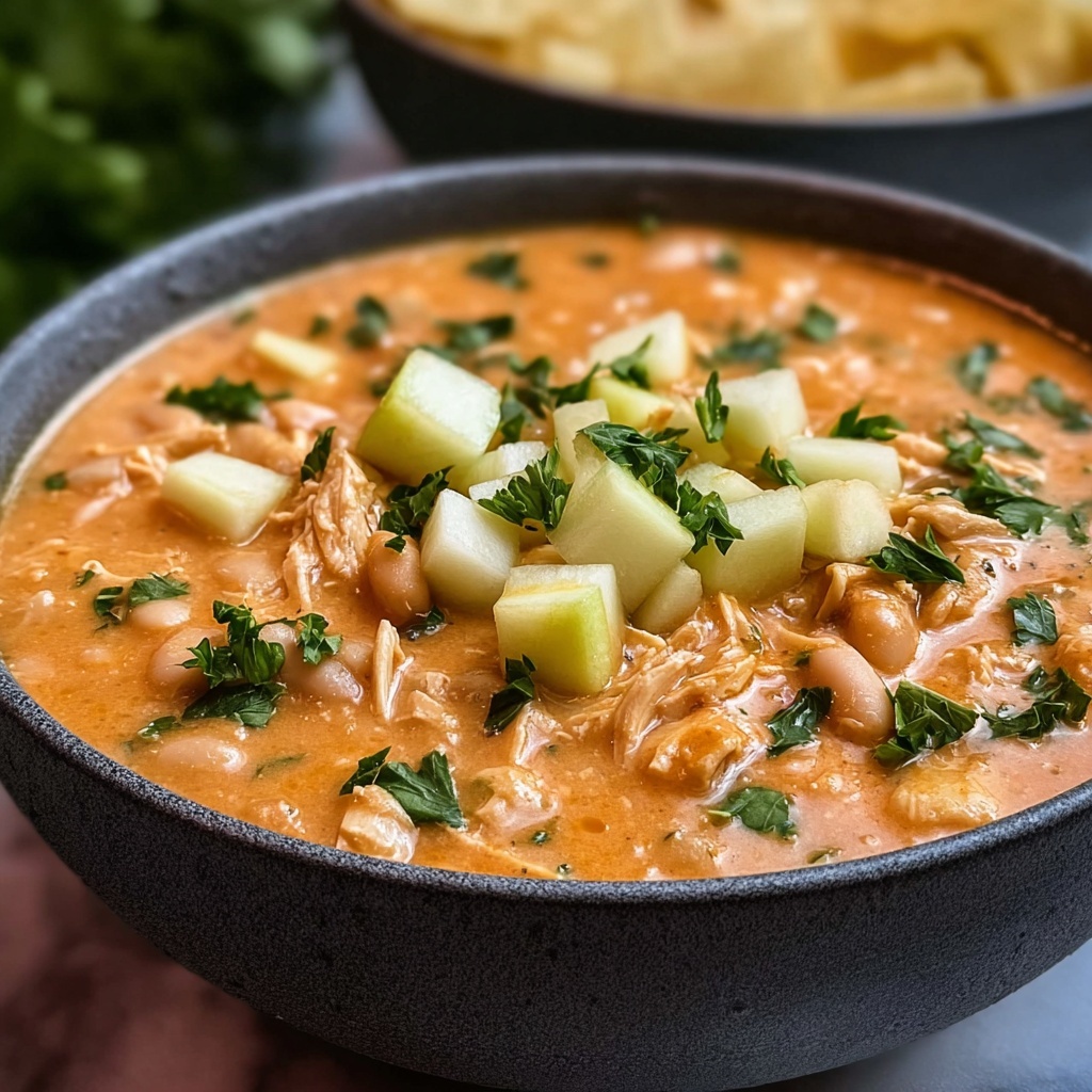 35-Minute White Cheddar Apple Chicken Chili You'll Crave Recipe - Recipe Image
