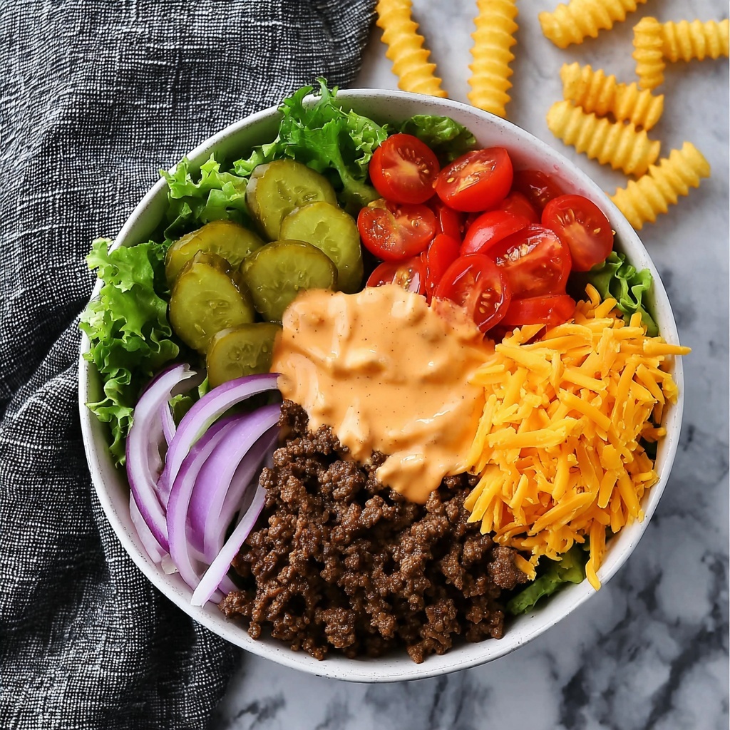 Cheeseburger Bowls with Copycat Big Mac Sauce Recipe - Recipe Image