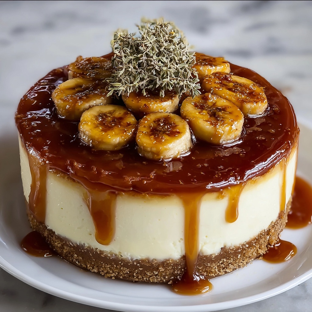 Caramelized Banana Cheesecake with Rum Glaze Recipe - Recipe Image