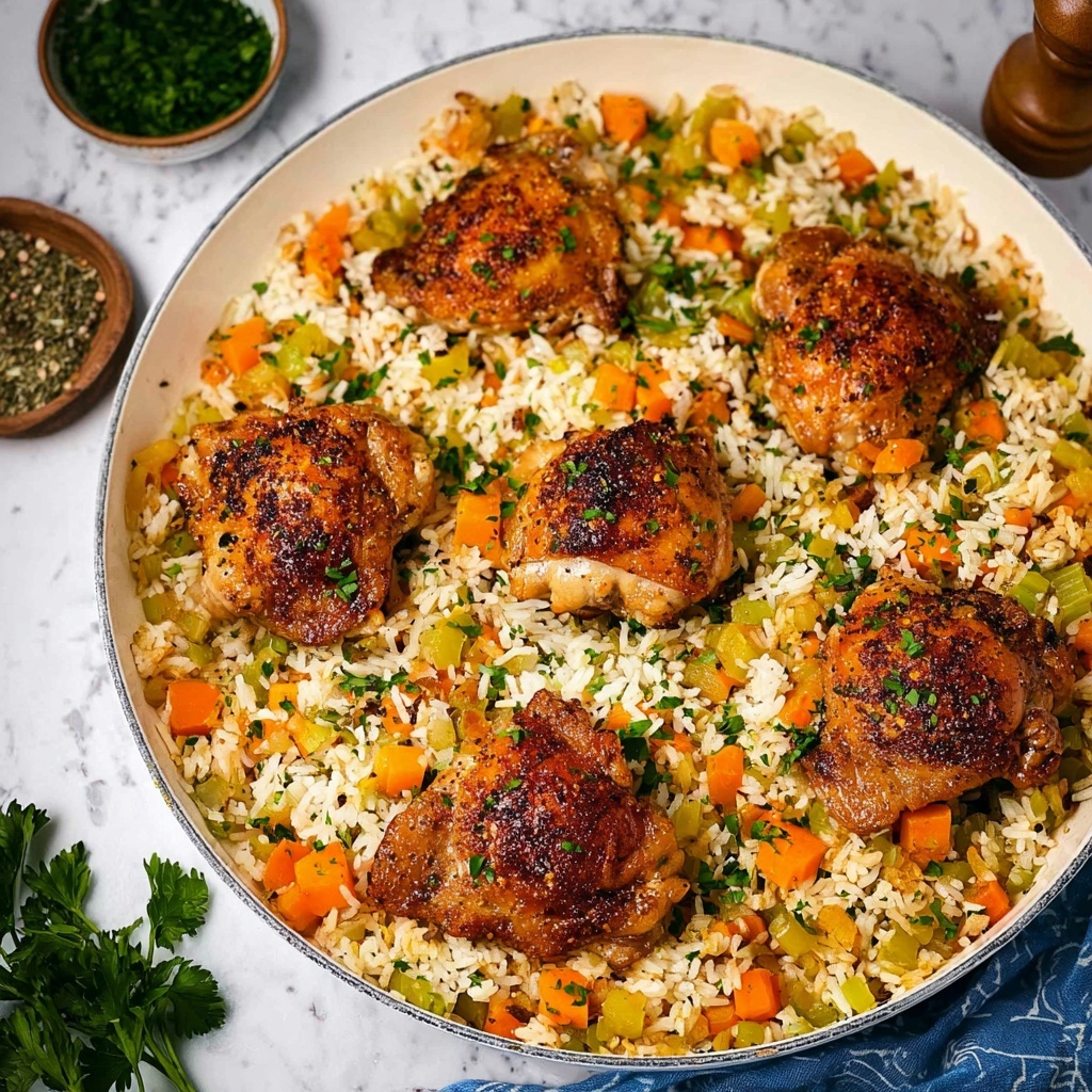 One Pan Chicken and Rice Bake Recipe - Recipe Image