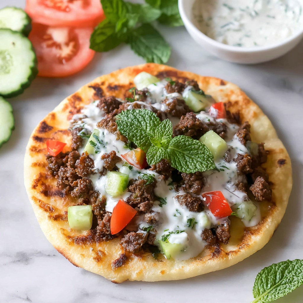 Spiced Lamb Pitas with Feta Mint Sauce Recipe - Recipe Image
