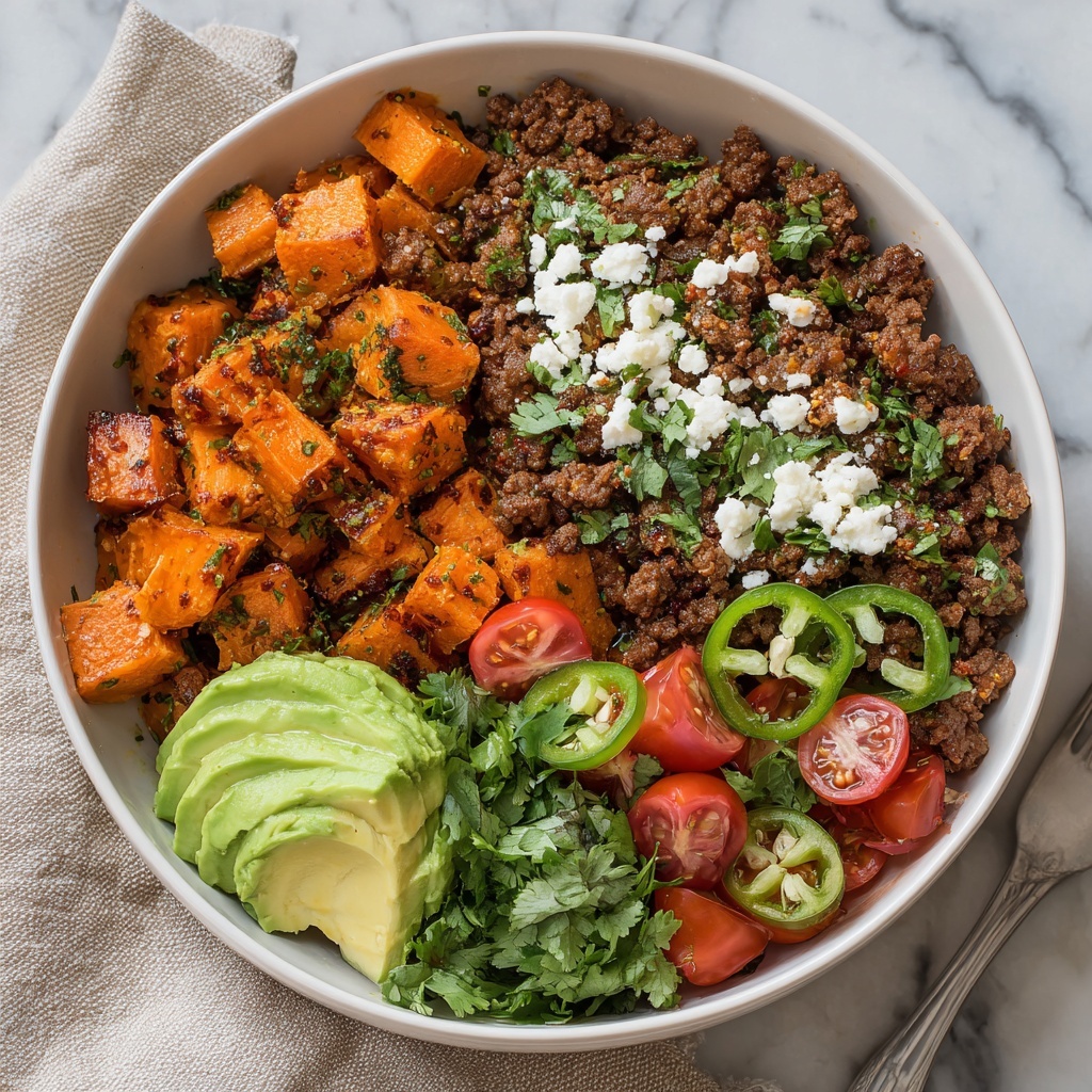 Cottage Cheese Ground Beef and Sweet Potato Bowls Recipe - Recipe Image