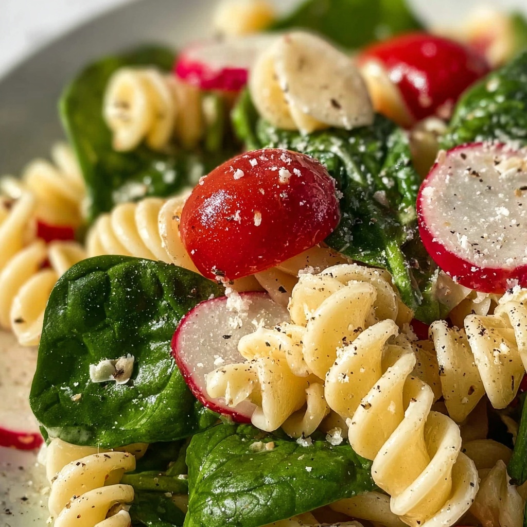 Savory Spinach Pasta Salad with Feta and Cranberries Recipe - Recipe Image