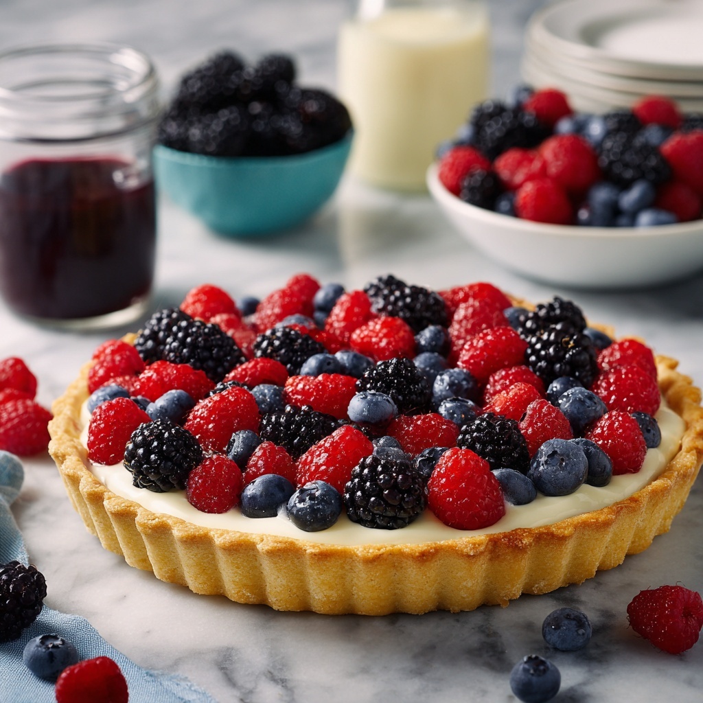 Mixed Berry Tart with Custard Filling Recipe - Recipe Image