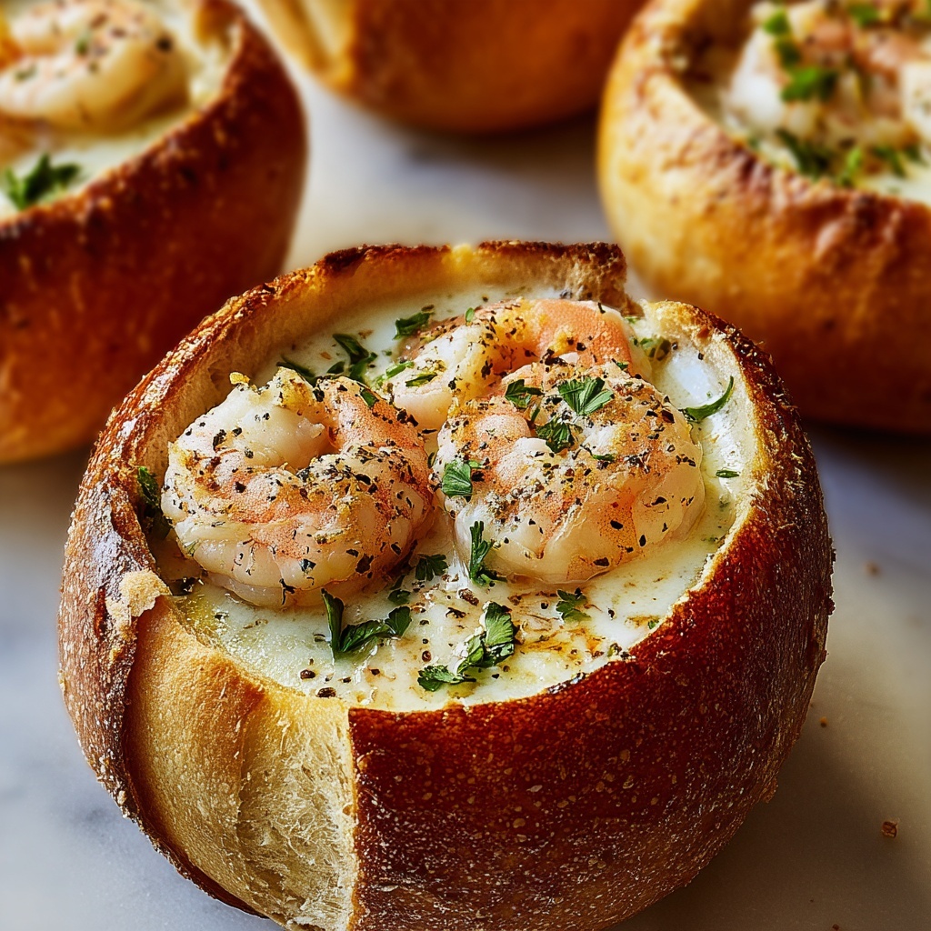 Stuffed Seafood Bread Bowl Recipe - Recipe Image