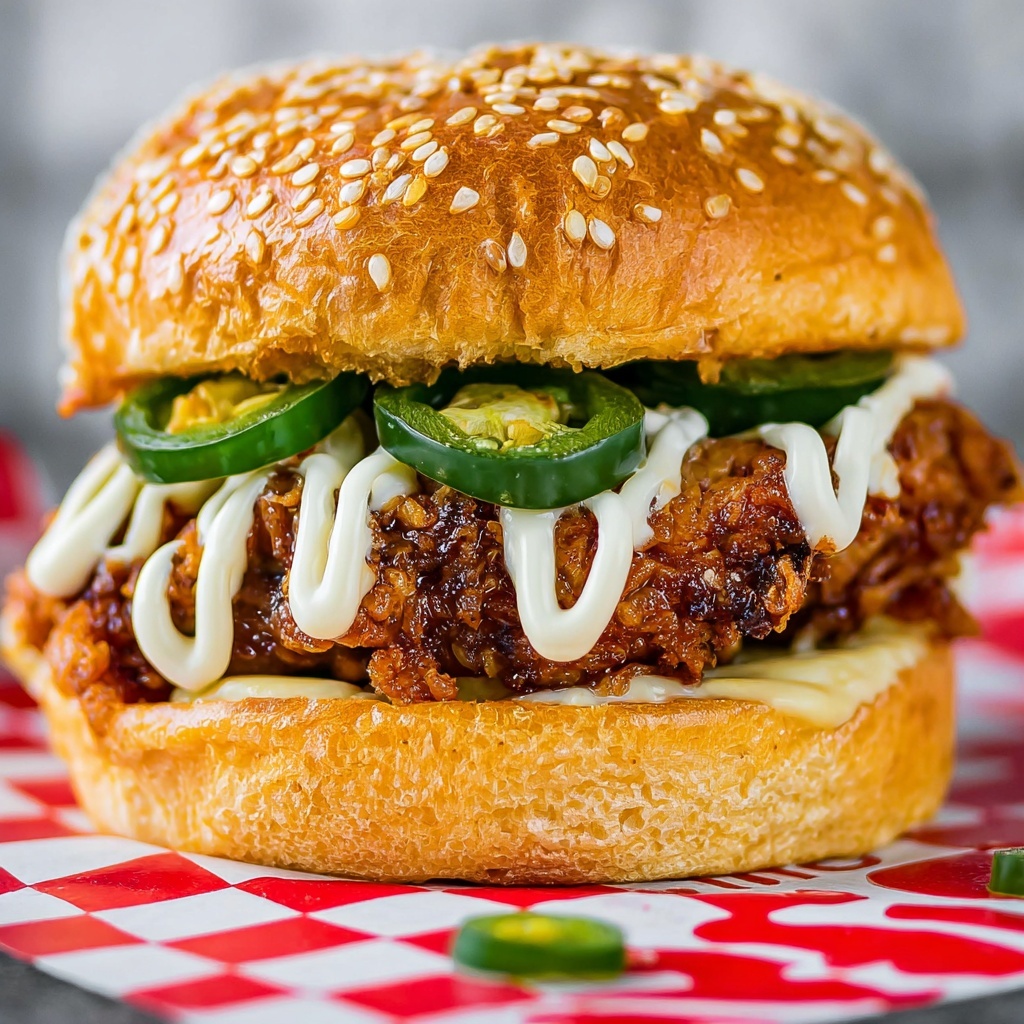 Jalapeno Honey Drenched Crispy Fried Chicken Sandwich Recipe - Recipe Image