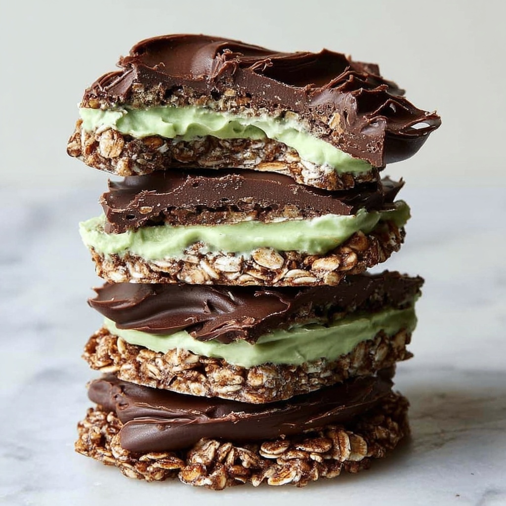 Fudgy Mint Chocolate No-Bake Cookies Recipe - Recipe Image