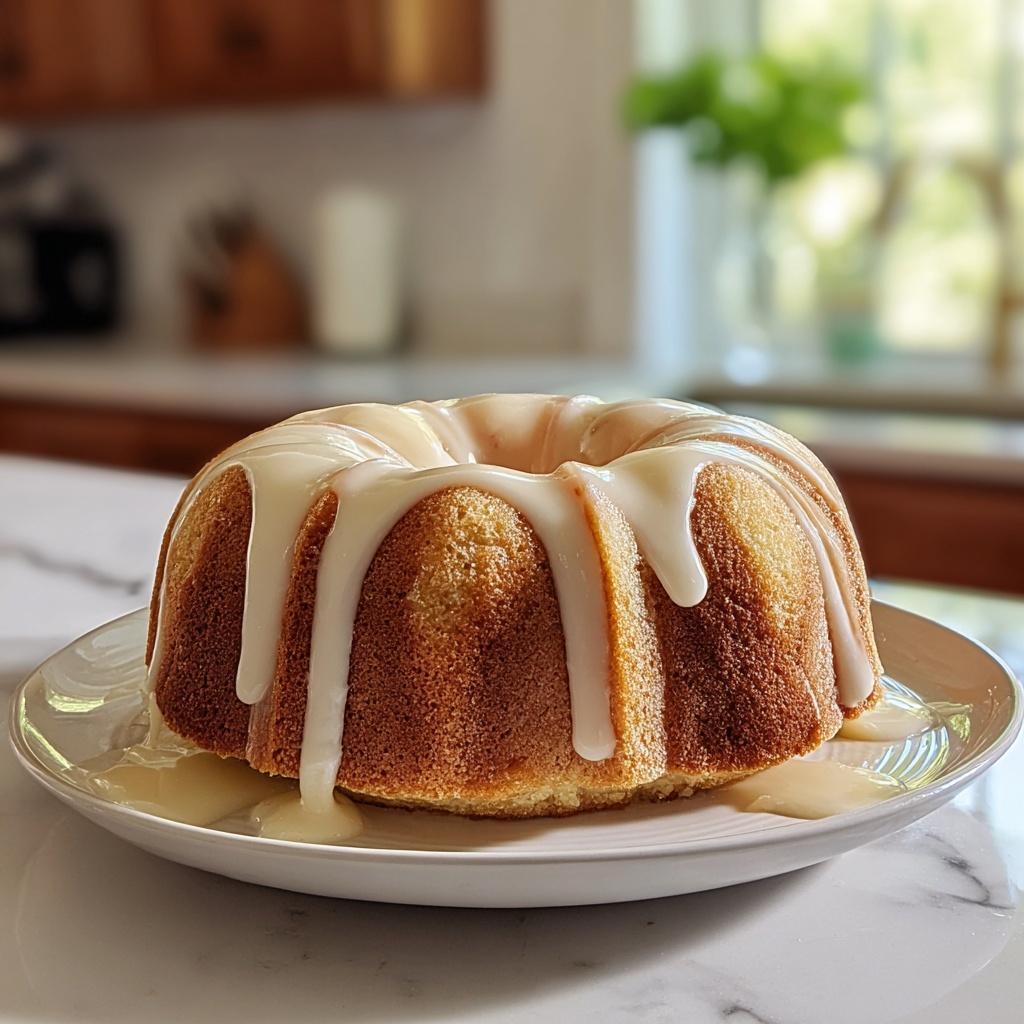 Delightful Vanilla Buttermilk Pound Cake with Cream Cheese Glaze Recipe - Recipe Image