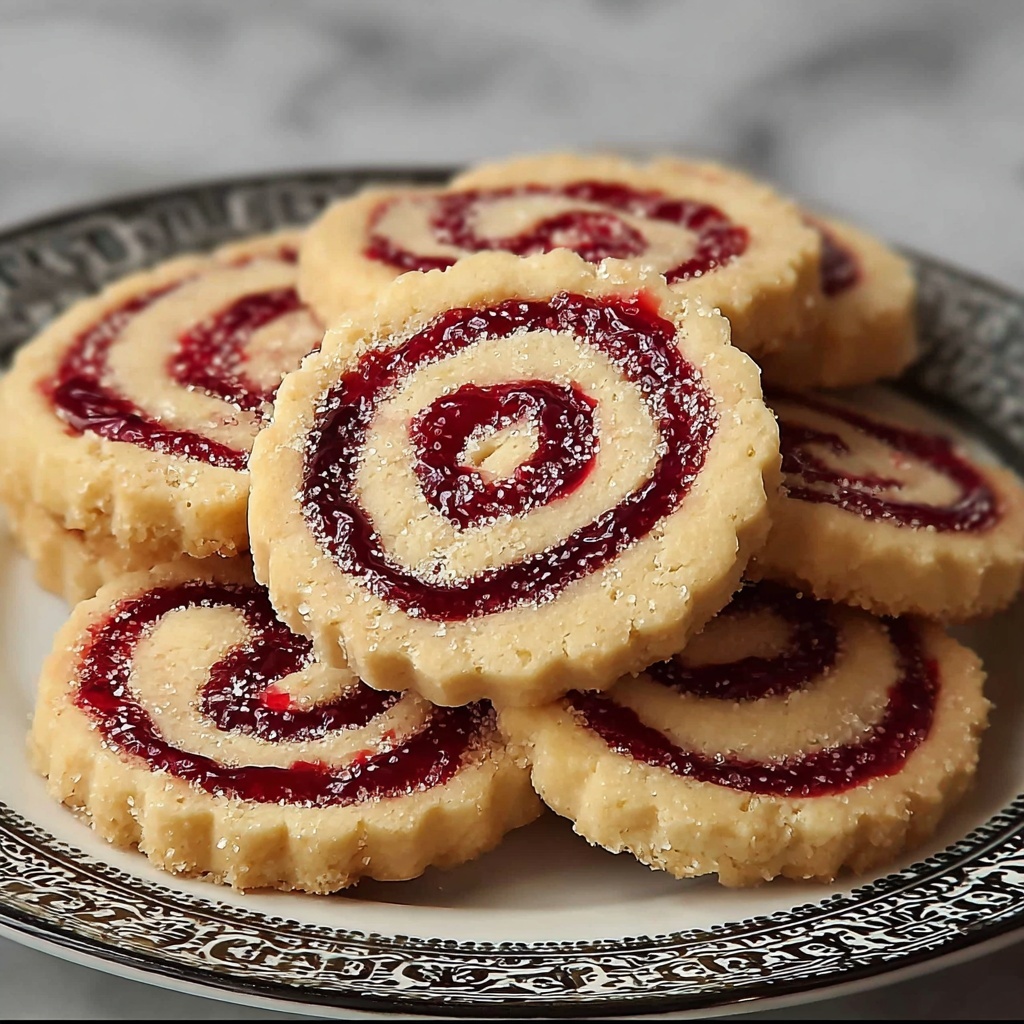Raspberry Swirl Shortbread Cookies Recipe - Recipe Image