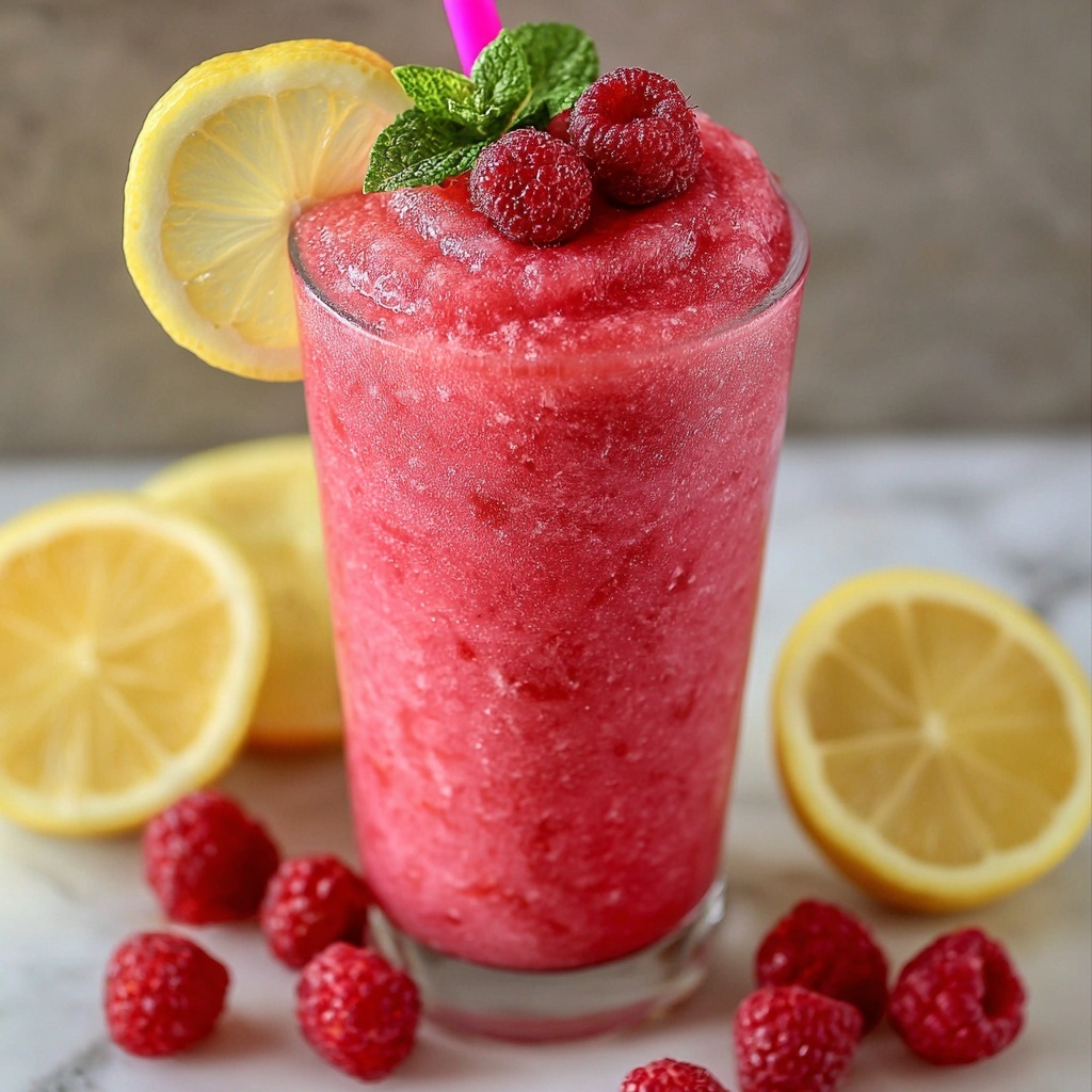Raspberry Lemonade Slushie: Refreshing Summer Drink Recipe - Recipe Image