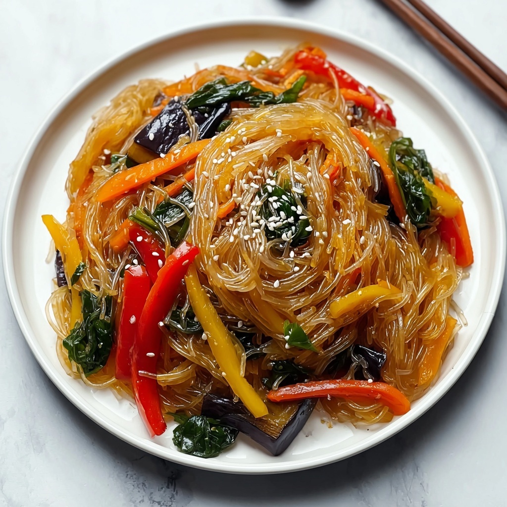 Korean Sweet Potato Glass Noodle Stir-Fry: Irresistibly Flavorful - Recipe Image