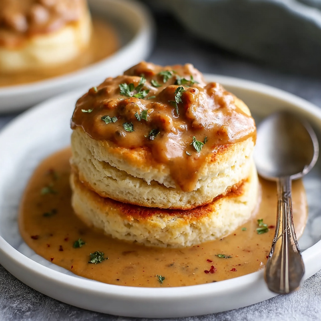 Biscuits and Chorizo Gravy: A Comforting Breakfast Twist Recipe - Recipe Image