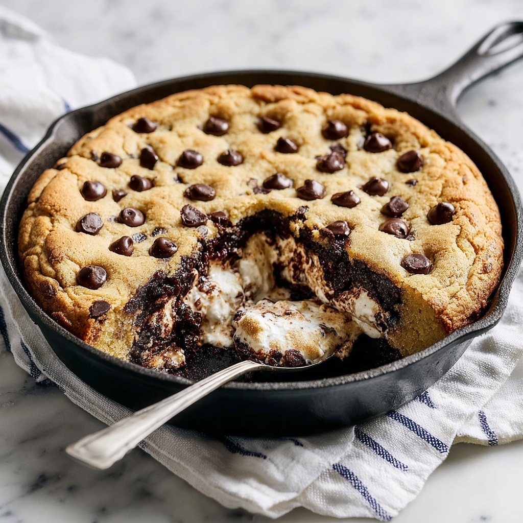 Chip Skillet Cookie with Cheesecake Filling Recipe - Recipe Image