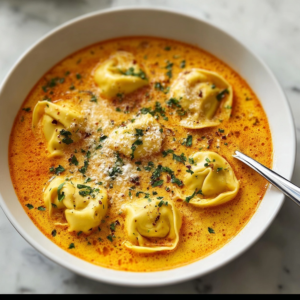 Warm Up with Creamy Cheesy Tomato Tortellini Soup Recipe - Recipe Image