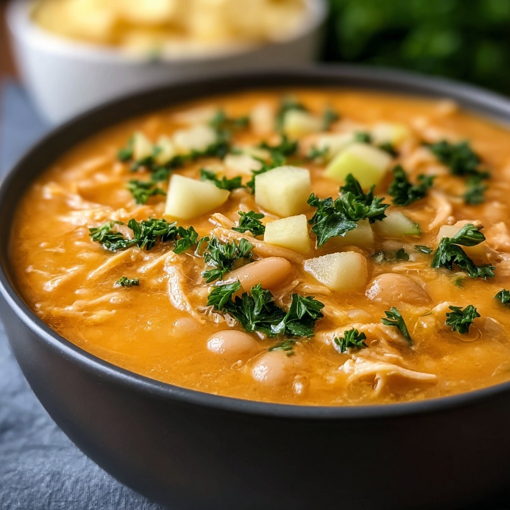 35-Minute White Cheddar Apple Chicken Chili You'll Crave Recipe - Recipe Image