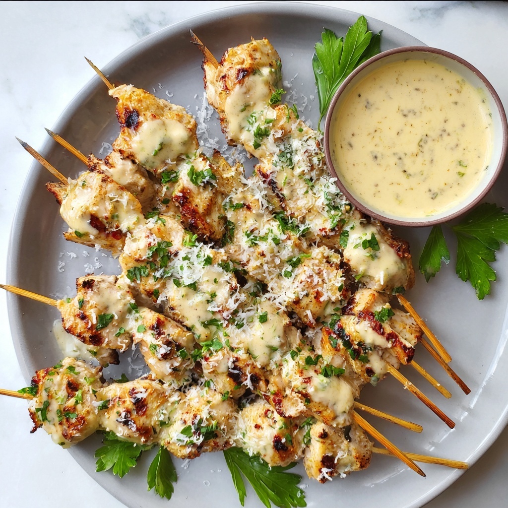 Garlic Parmesan Chicken Skewers Recipe - Recipe Image
