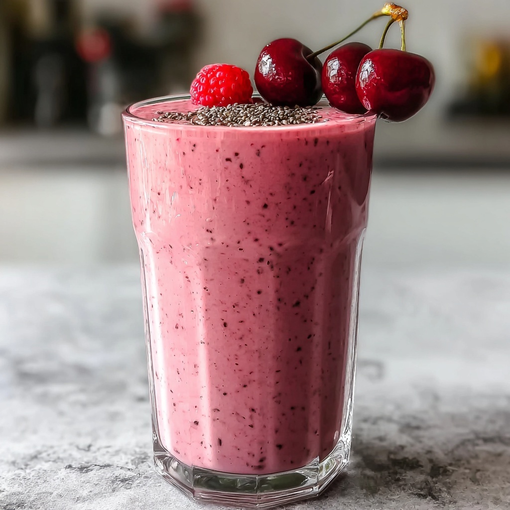 Delicious Cherry Smoothie for Quick Gut Health Boost Recipe - Recipe Image