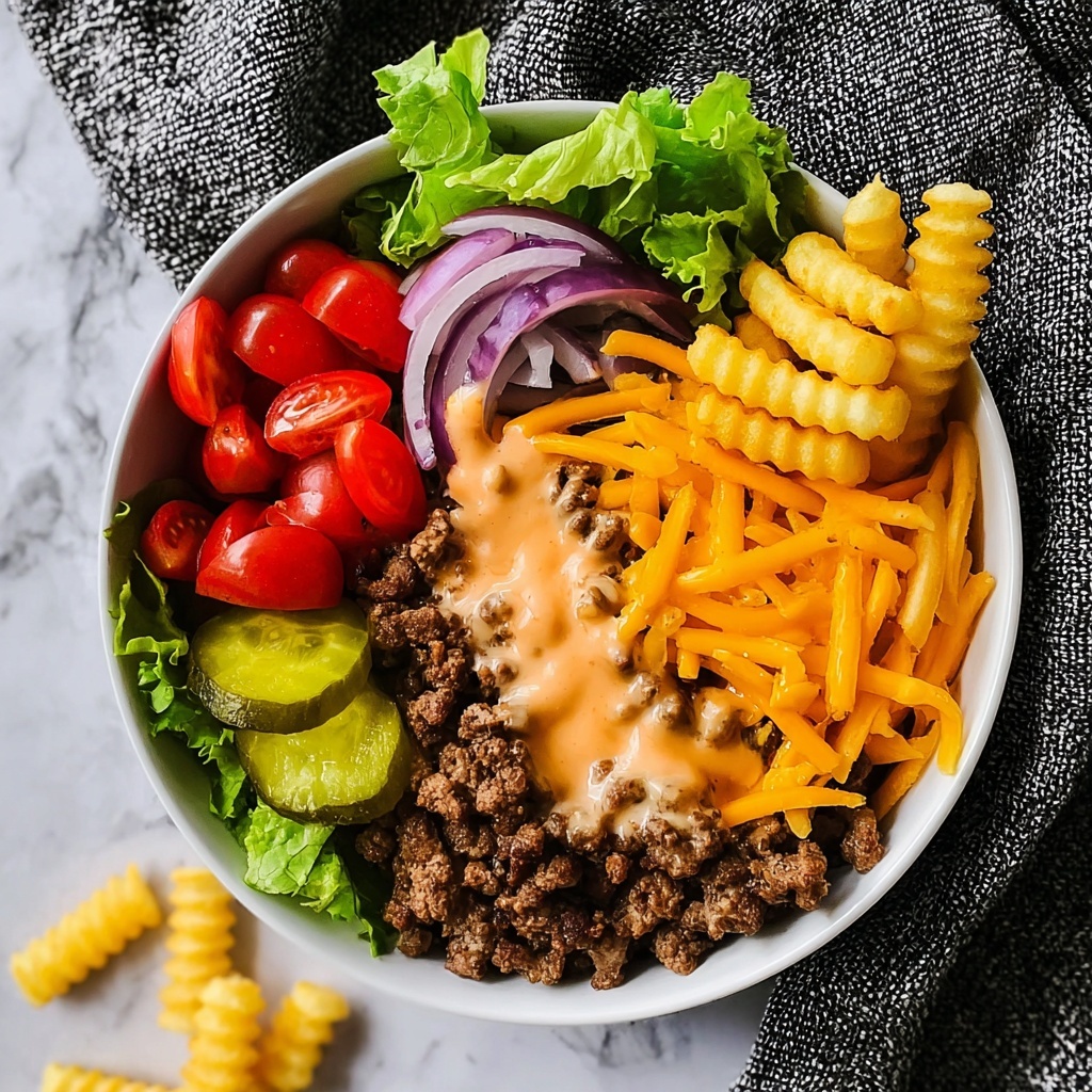 Cheeseburger Bowls with Copycat Big Mac Sauce Recipe - Recipe Image