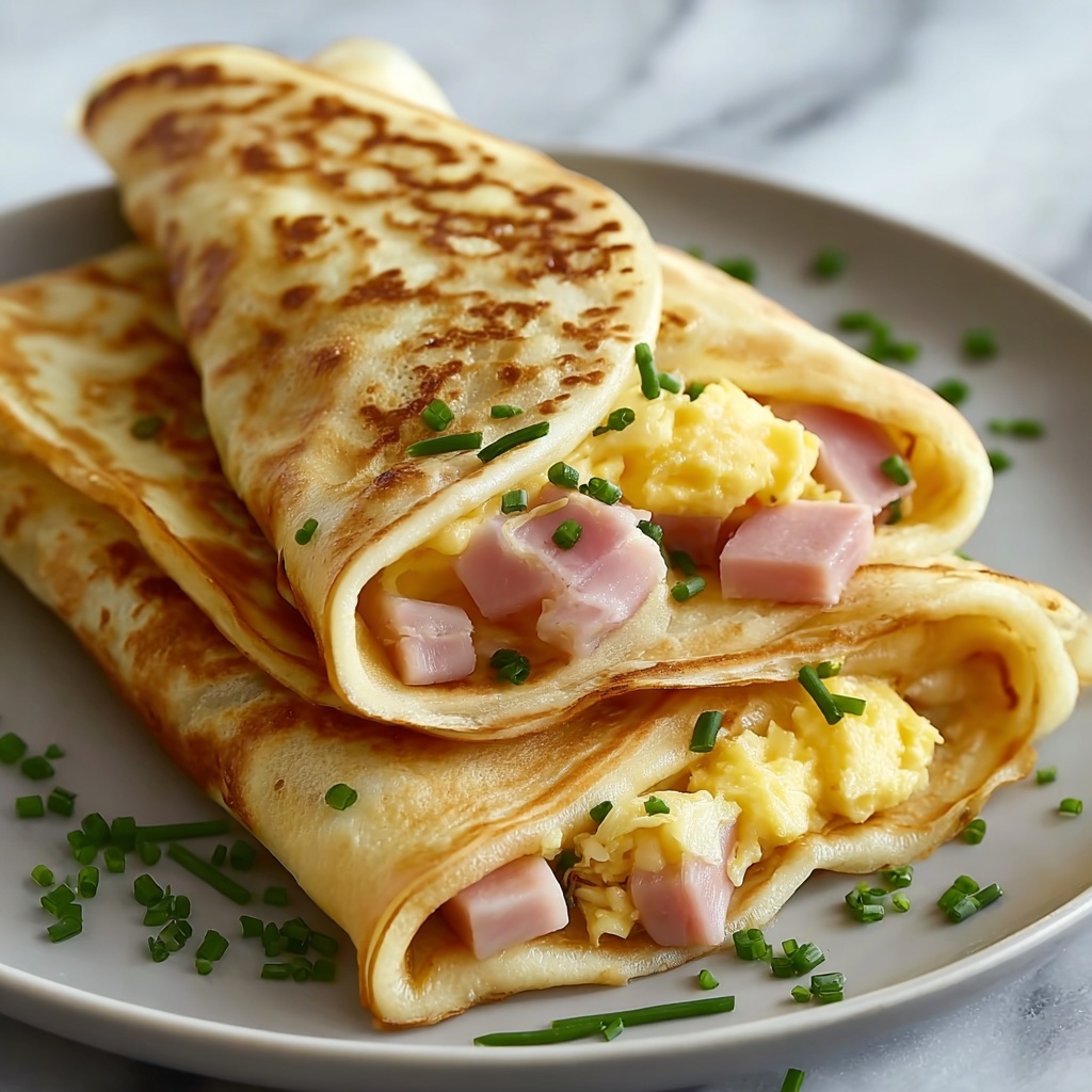 Egg, Ham, and Cheese Crepes for Breakfast Bliss Recipe - Recipe Image