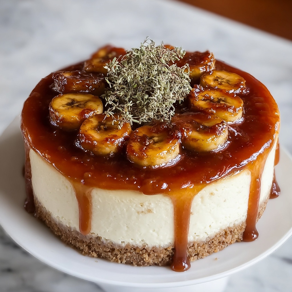Caramelized Banana Cheesecake with Rum Glaze Recipe - Recipe Image