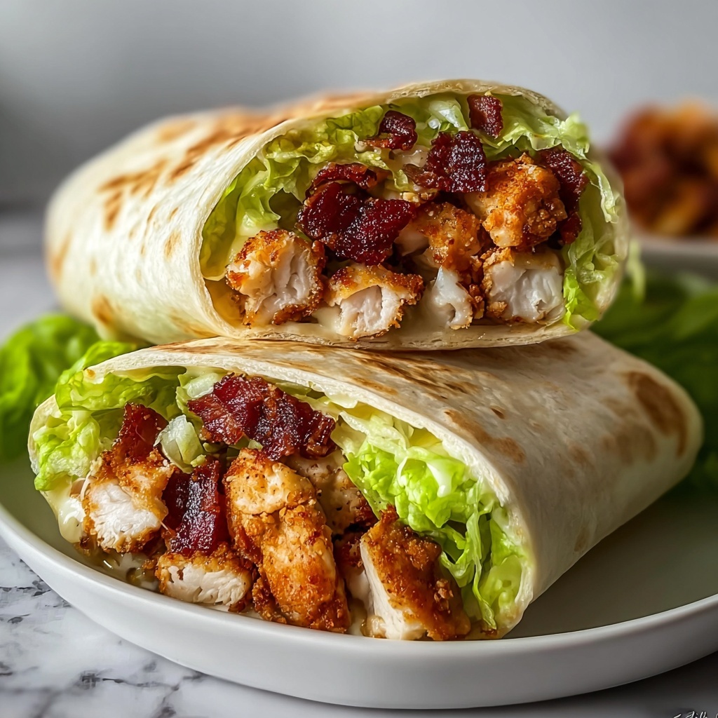 Homemade Crispy Bacon Ranch Chicken Wraps Recipe - Recipe Image
