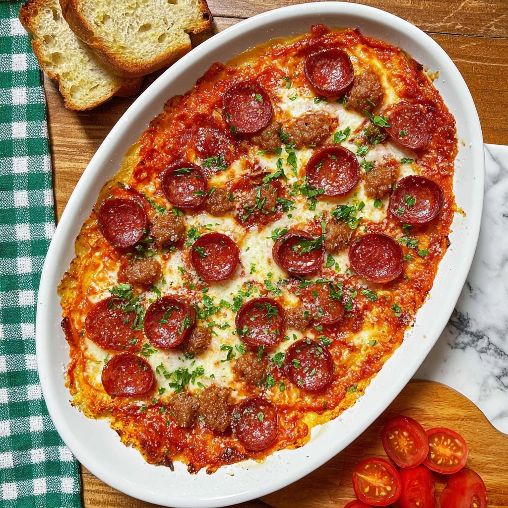 Hot Honey Pepperoni and Sausage Pizza Dip Recipe - Recipe Image