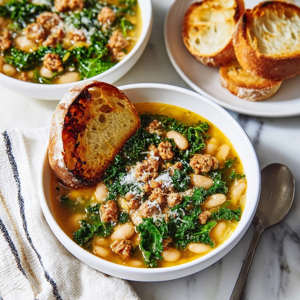 Turkey Sausage, Kale, and White Bean Soup Recipe - Recipe Image
