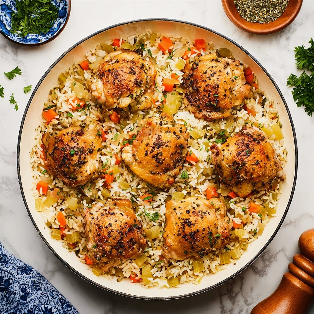 One Pan Chicken and Rice Bake Recipe - Recipe Image