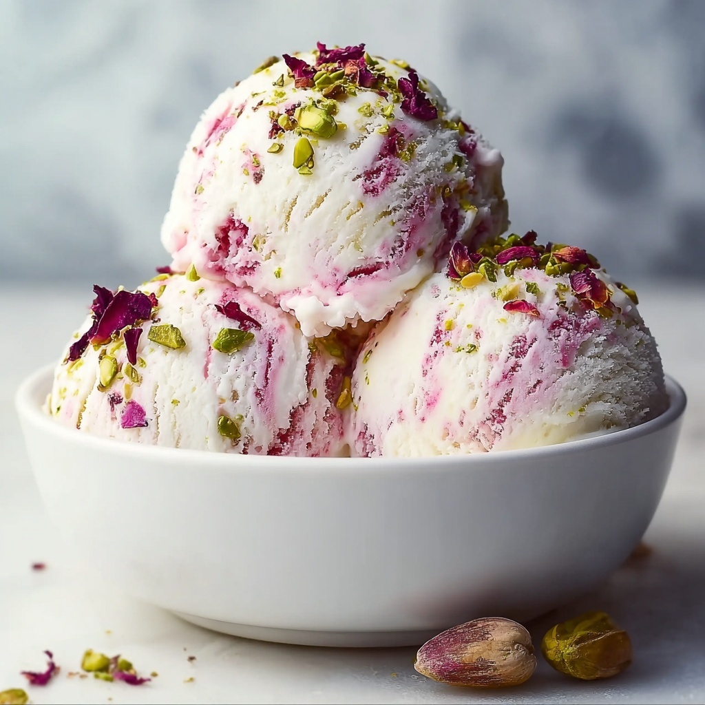 Rose Pistachio Ice Cream Recipe - Recipe Image