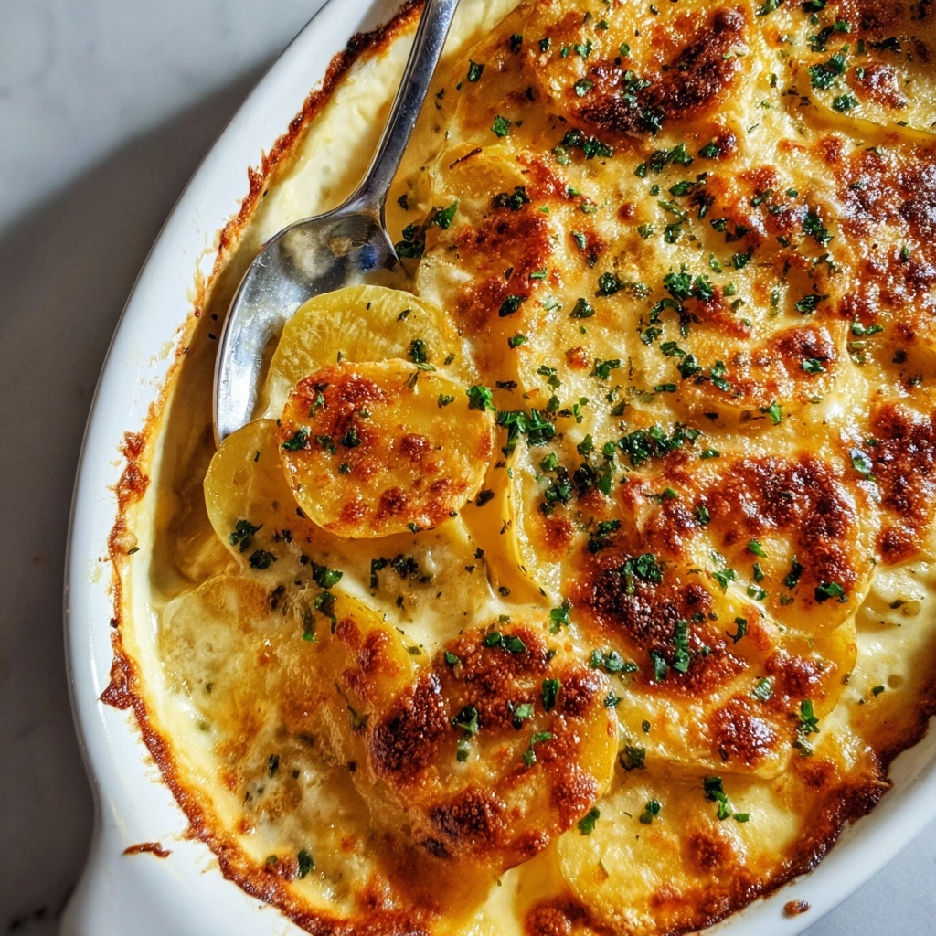 Dad’s Creamy & Cheesy Au Gratin Potatoes Recipe - Recipe Image