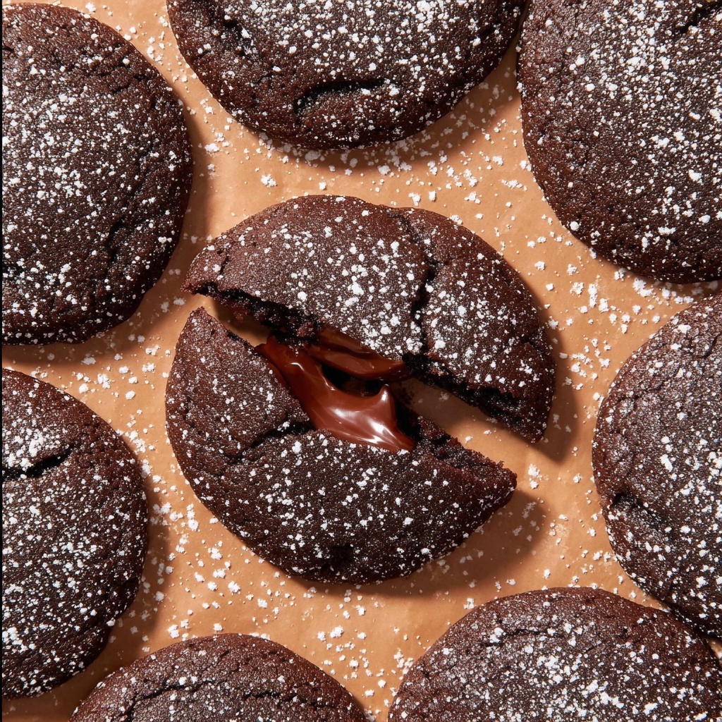 Chocolate Lava Cookies with Rich Chocolate Ganache Centers Recipe - Recipe Image