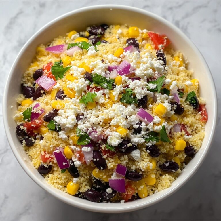 Couscous Salad with Black Beans, Corn, and Feta Recipe